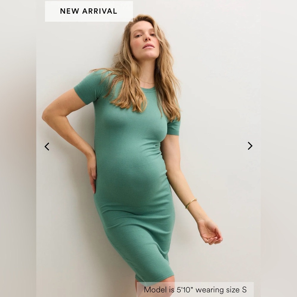 Hatch Sage Green Ribbed Midi Dress